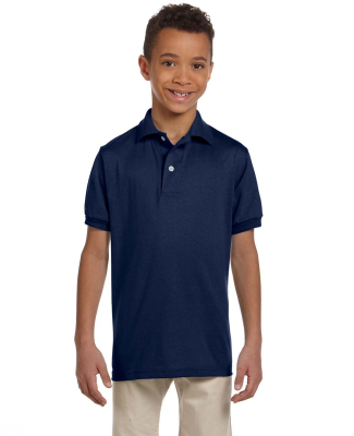 437Y Jerzees Youth 50/50 Jersey Polo with SpotShie in J navy