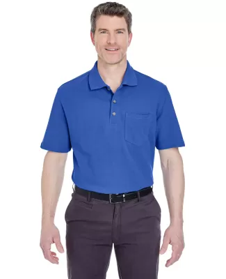 8534 UltraClub® Adult Classic Pique Cotton Polo w ROYAL