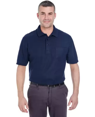 8544 UltraClub® Adult Whisper Pique Blend Polo wi NAVY