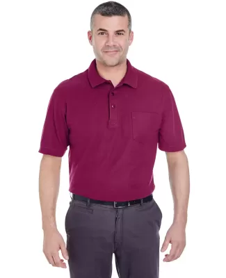 8544 UltraClub® Adult Whisper Pique Blend Polo wi WINE
