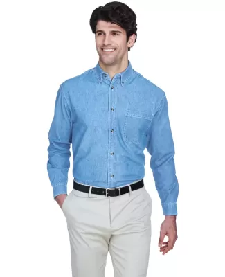8960 UltraClub® Men's Cypress Denim Button up Shi LIGHT BLUE