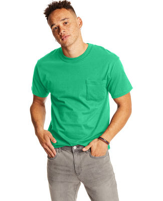5190 Hanes® Beefy®-T with Pocket in Kelly green