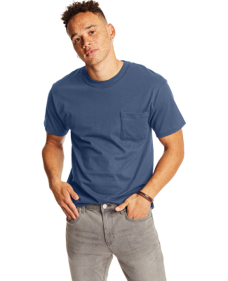 5190 Hanes® Beefy®-T with Pocket in Denim blue