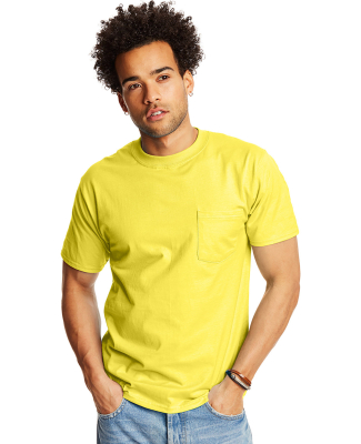5190 Hanes® Beefy®-T with Pocket in Yellow