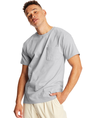 5190 Hanes® Beefy®-T with Pocket in Ash