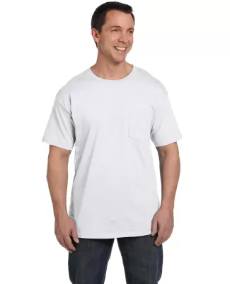 5190 Hanes® Beefy®-T with Pocket in White