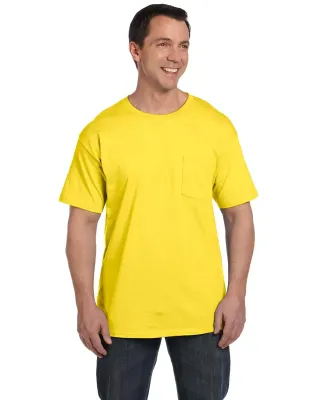 5190 Hanes® Beefy®-T with Pocket in Yellow
