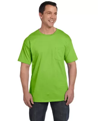 5190 Hanes® Beefy®-T with Pocket in Lime