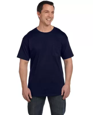 5190 Hanes® Beefy®-T with Pocket in Navy