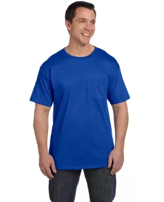 5190 Hanes® Beefy®-T with Pocket in Deep royal