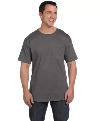 5190 Hanes® Beefy®-T with Pocket in Smoke gray