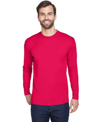 8422 UltraClub® Adult Cool & Dry Sport Long-Sleev RED