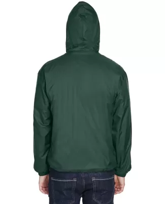 8915 UltraClub® Adult Nylon Fleece-Lined Hooded J FOREST GREEN