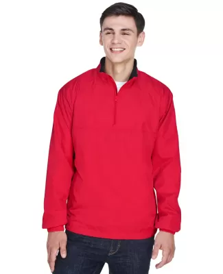 8936 UltraClub® Adult Micro-Polyester Windshirt RED