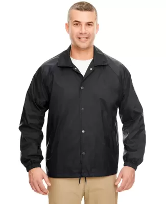 8944 UltraClub® Adult Nylon Coaches Jacket  BLACK