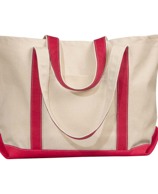 8872 Liberty Bags - 16 Ounce Cotton Canvas Tote in Natural/ red