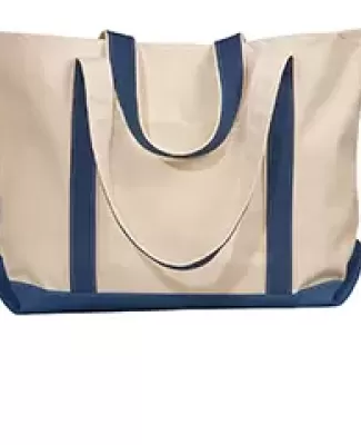 8872 Liberty Bags - 16 Ounce Cotton Canvas Tote NATURAL/ NAVY