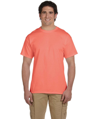 3931 Fruit of the Loom Adult Heavy Cotton HDTM T-S in Retro hth coral