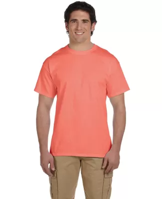 3931 Fruit of the Loom Adult Heavy Cotton HDTM T-S in Retro hth coral