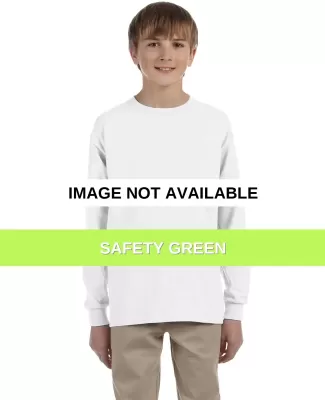 29BL Jerzees Youth Long-Sleeve Heavyweight 50/50 B SAFETY GREEN