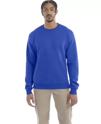 S600 Champion Logo Double Dry Crewneck Pullover in Royal blue