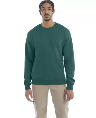 S600 Champion Logo Double Dry Crewneck Pullover in Emerald green