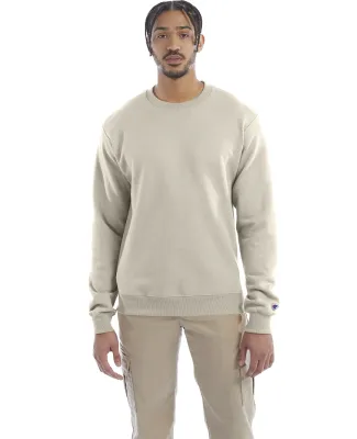 S600 Champion Logo Double Dry Crewneck Pullover in Sand