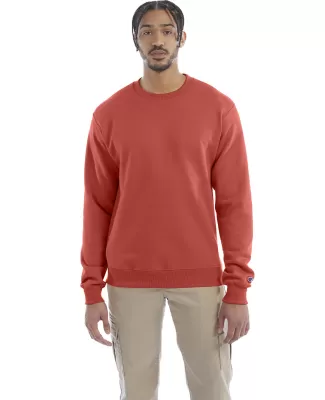S600 Champion Logo Double Dry Crewneck Pullover in Red river clay