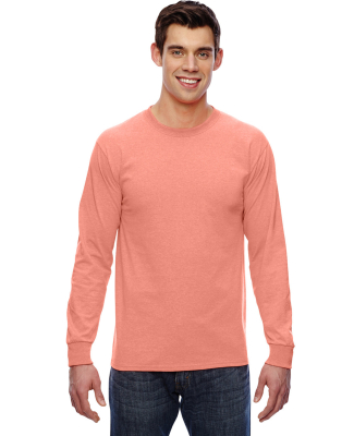 4930 Fruit of the Loom Heavy Cotton HD Long Sleeve in Retro hthr coral