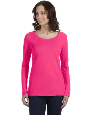 399 ANVIL LADIES SCOOP NECK L/S T HOT PINK