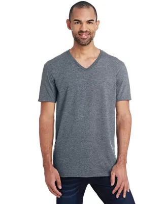 982 ANVIL NEW SOFT SPUN FASHION FIT V-NECK TEE HEATHER GRAPHITE