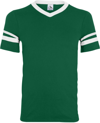 360 Augusta Sportswear Sleeve Stripe Jersey in Dark green/ wht