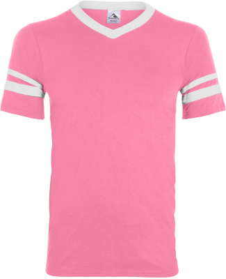 360 Augusta Sportswear Sleeve Stripe Jersey in Pink/ white