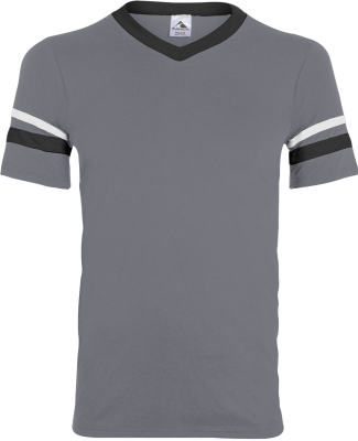 360 Augusta Sportswear Sleeve Stripe Jersey in Grphite/ blk/ wh
