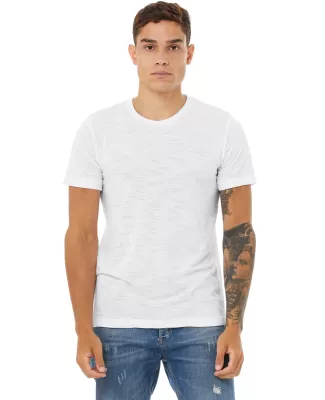 BELLA+CANVAS 3650 Mens Poly-Cotton T-Shirt in White slub