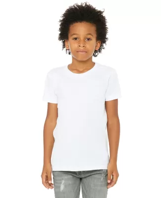 BELLA+CANVAS 3001Y Jersey Youth T-Shirt in Solid wht blend