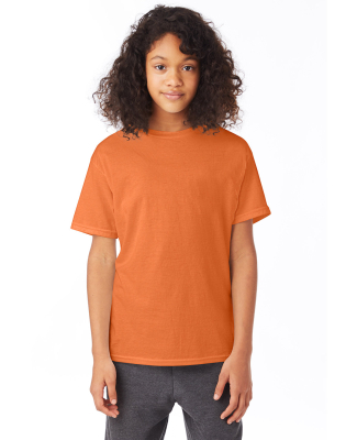 5370 Hanes® Heavyweight 50/50 Youth T-shirt in Safety orange