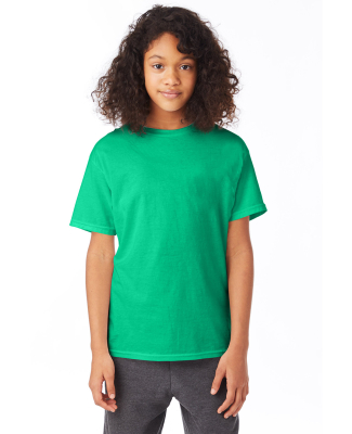5370 Hanes® Heavyweight 50/50 Youth T-shirt in Kelly green