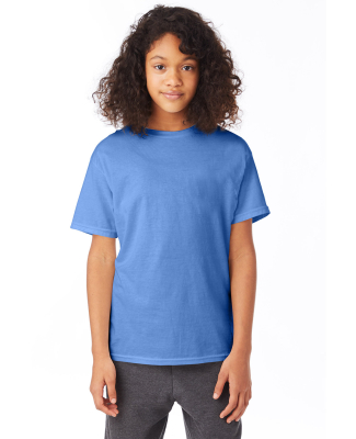 5370 Hanes® Heavyweight 50/50 Youth T-shirt in Carolina blue