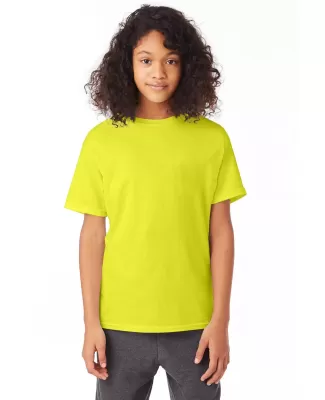 5370 Hanes® Heavyweight 50/50 Youth T-shirt in Safety green