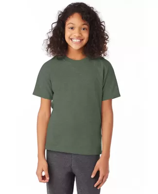 5370 Hanes® Heavyweight 50/50 Youth T-shirt in Heather green