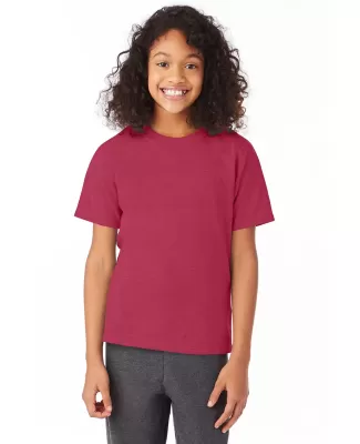 5370 Hanes® Heavyweight 50/50 Youth T-shirt in Heather red