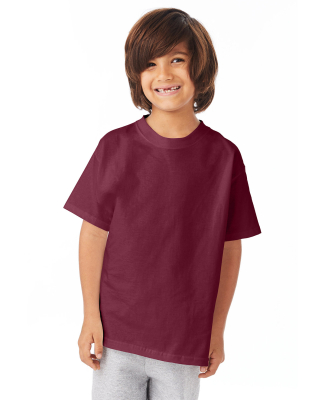 5450 Hanes Authentic Tagless Youth T-shirt in Maroon