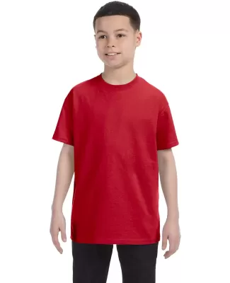 5450 Hanes® Authentic Tagless Youth T-shirt in Deep red