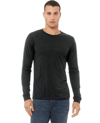 BELLA+CANVAS 3501 Long Sleeve T-Shirt in Chrc blk triblnd