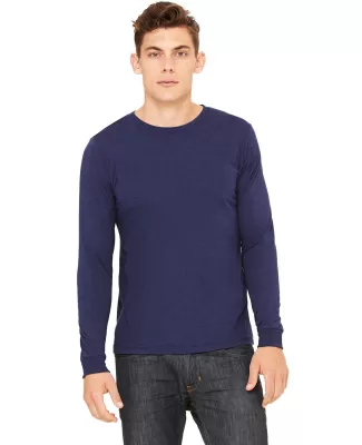 BELLA+CANVAS 3501 Long Sleeve T-Shirt in Navy triblend