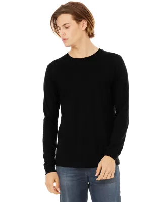 BELLA+CANVAS 3501 Long Sleeve T-Shirt in Solid blk trblnd