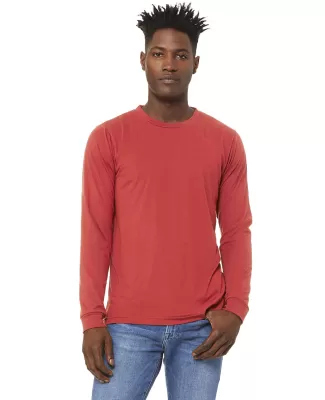 BELLA+CANVAS 3501 Long Sleeve T-Shirt in Red triblend