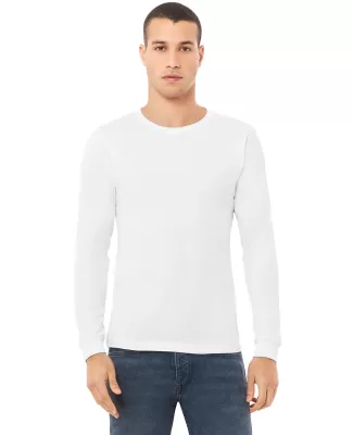 BELLA+CANVAS 3501 Long Sleeve T-Shirt in Solid wht trblnd