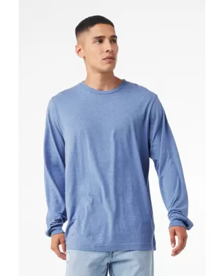 BELLA+CANVAS 3501 Long Sleeve T-Shirt in Blue triblend